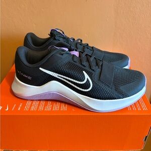 Nike Women's Black and Purple Athletic Shoes Mc trainer 2 weight lifting workout
